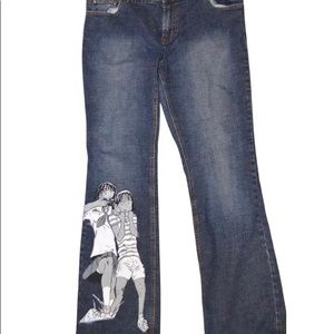 Hand painted Daisy Fuentes jeans